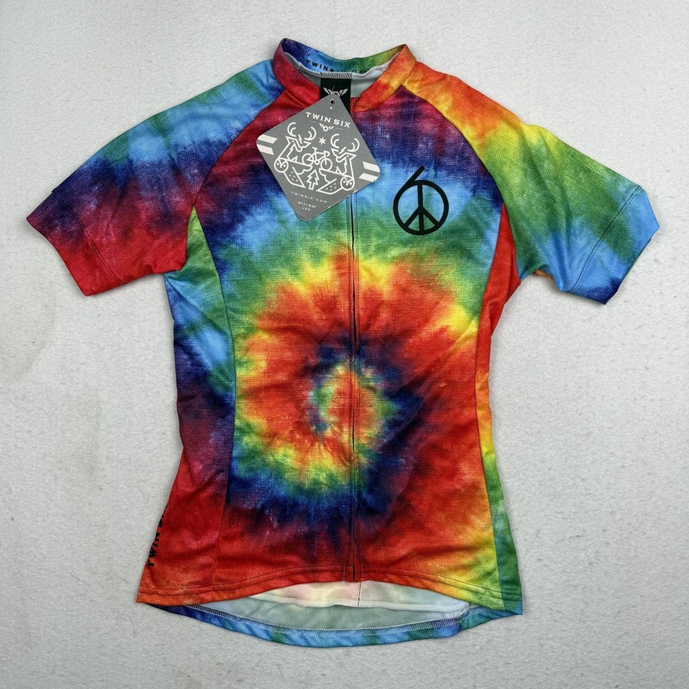 Twin Six Speedy San Francisco Bike Jersey Womens Small Tie Dye Cycling New Tags
